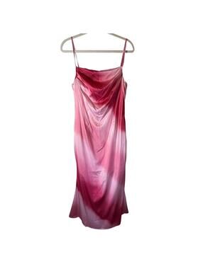 Lena Pink Ombre Y2K Slip Dress Spaghetti Strap M